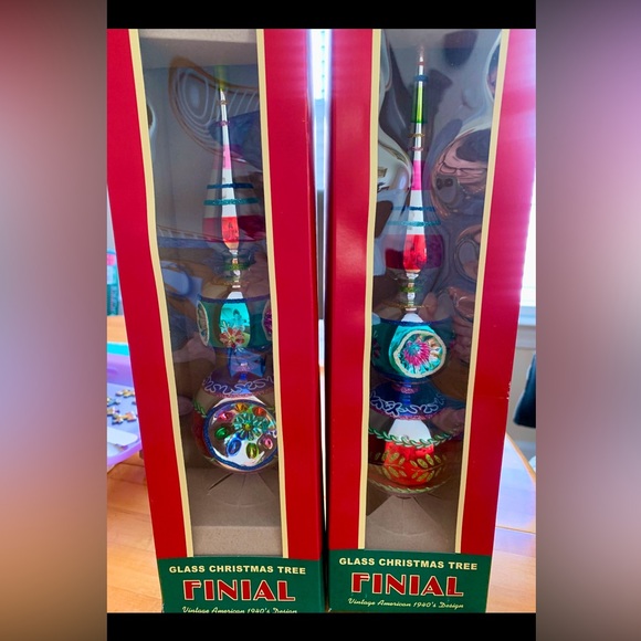 Christopher Radko Shiny Bright Finial Christmas Tree Topper Ornaments - Picture 3 of 8